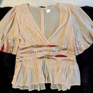 Venus Light Pink Embellished Blouse